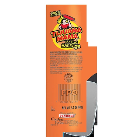 Penrose Tijuana Mama Pickled Sausage Pouch 2.4 oz. 2.4 oz., PK72 2620039190